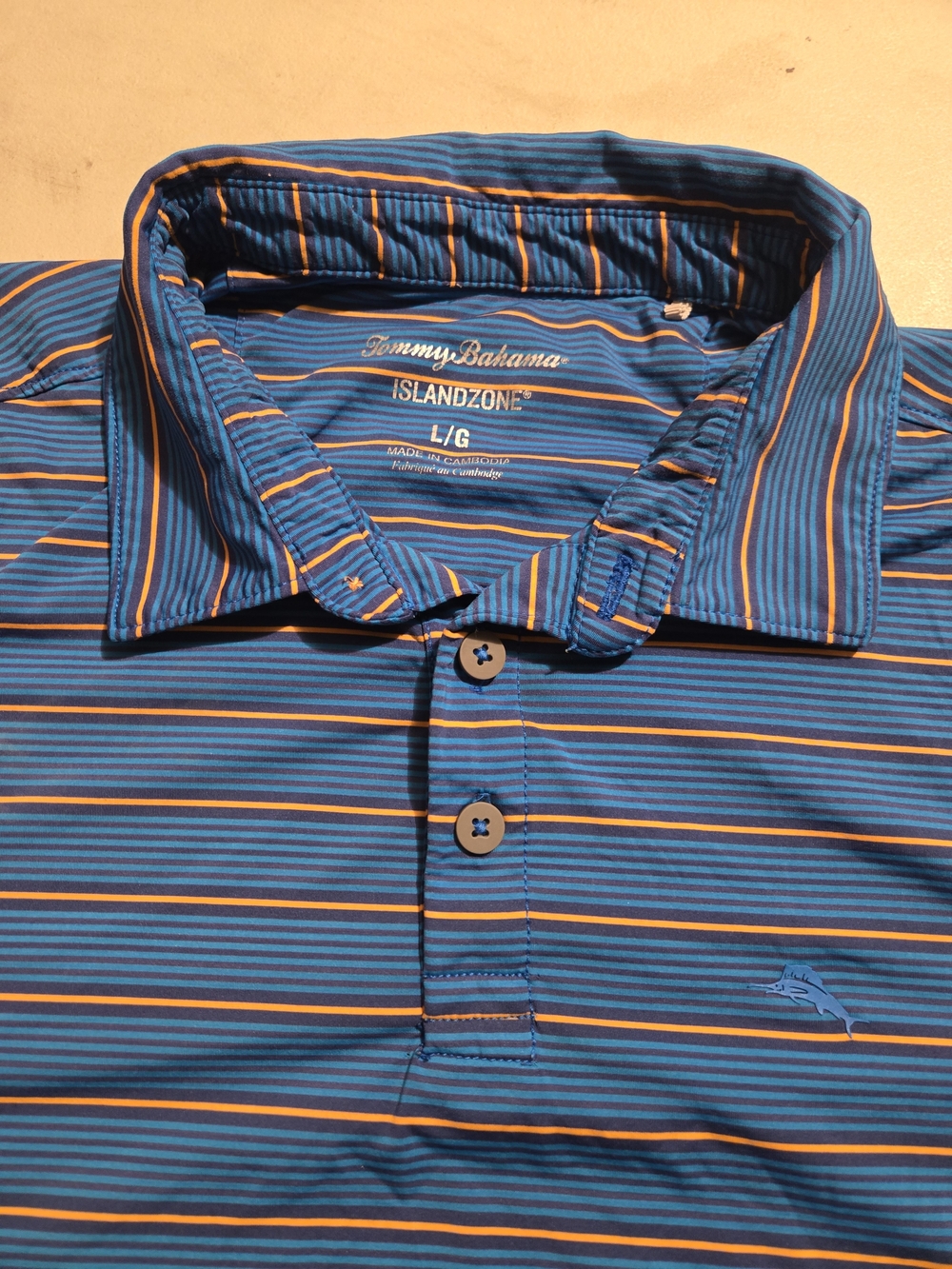 Tommy Bahama IslandZone Blue Striped Men's Polo